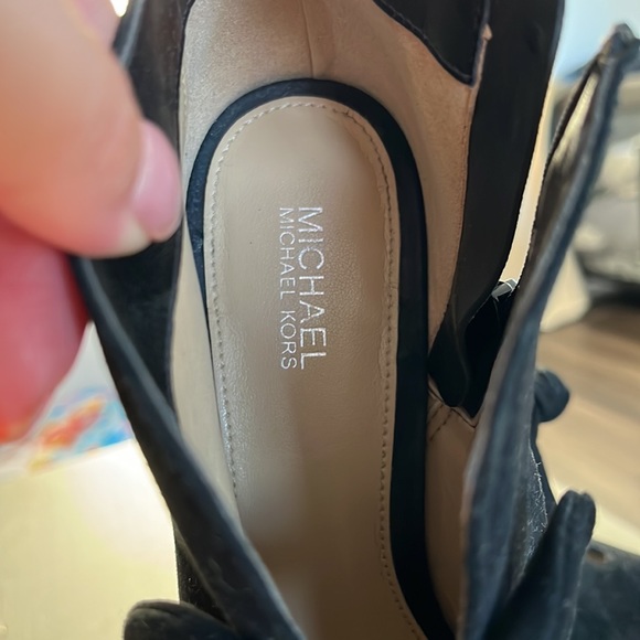 Michael Michael Kors Pippa Suede Bow Detail Peep-Toe Booties - Picture 3 of 3